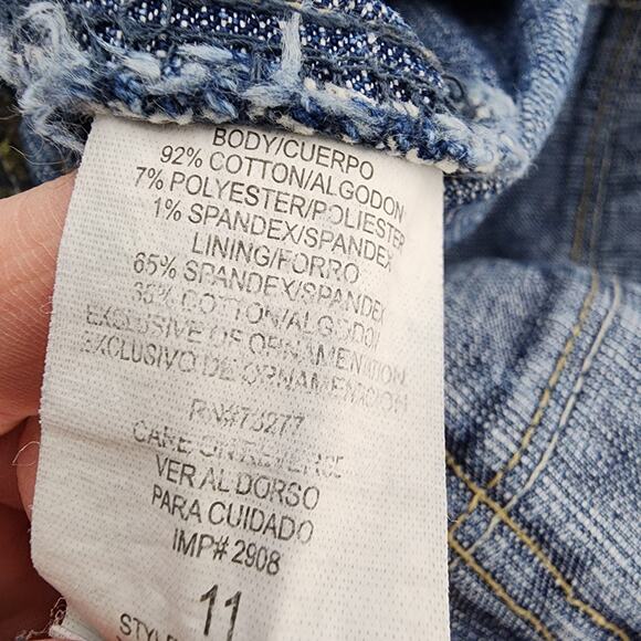 Vintage Y2K Candies Denim Pleated Micro Skirt Size 11 32" Blue Boho Chic 2000s - Picture 10 of 10